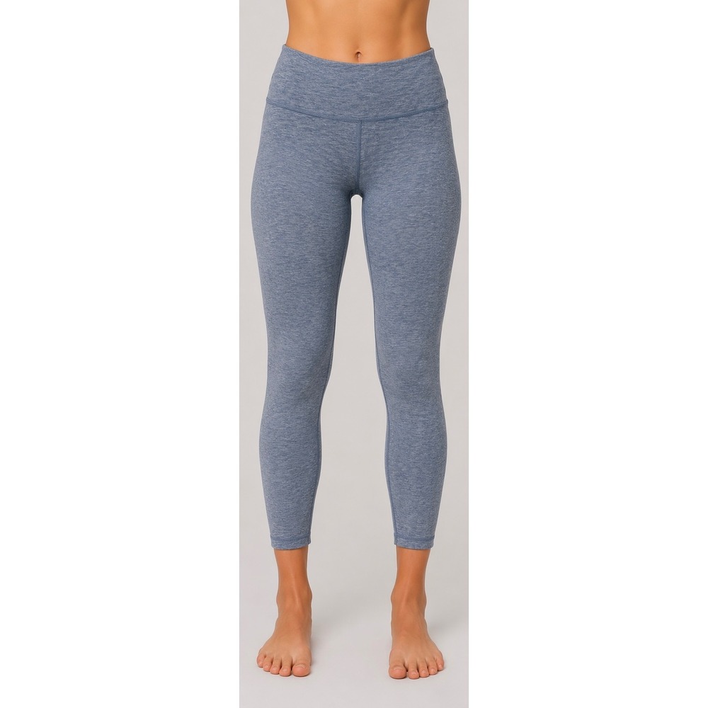 Lululemon Wunder Under Crop‎ High Rise Leggings Heathered Blue Size 8 22"